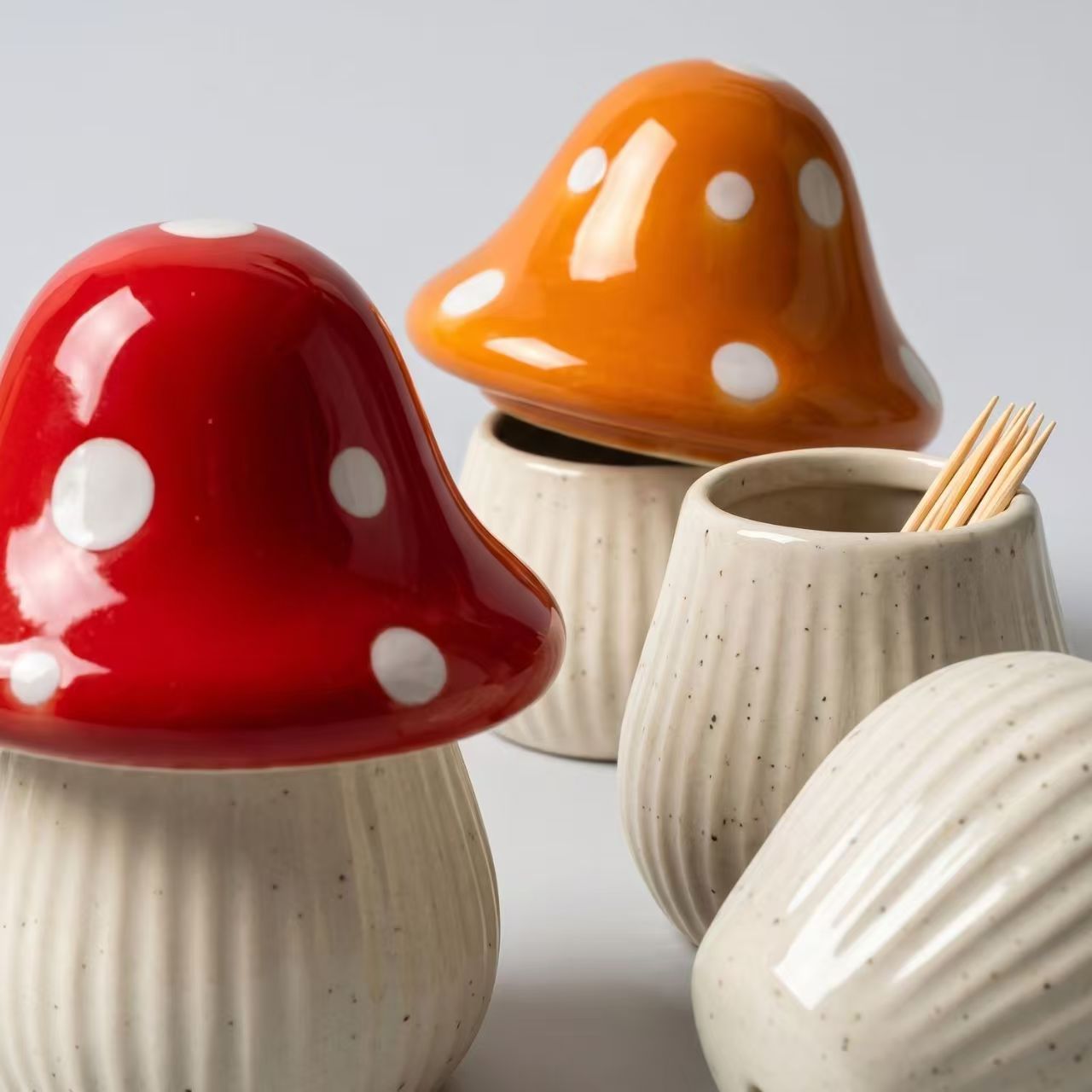 Cartoon Mushroom Ceramic Stora - Kitchen Appliances Shelves recension och pris
